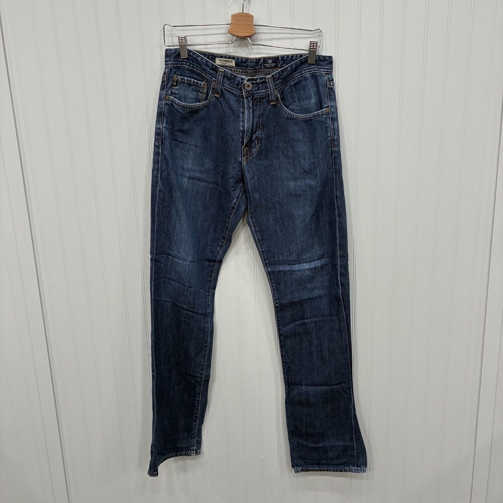 AG Adriano Goldschmied Men's W31 x L34 Blue Protege Straight Leg Denim Jeans